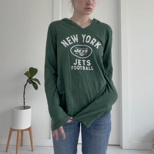 Green New York jets hooded jersey